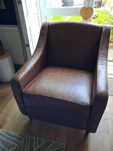 Photo of free Brown (not leather) armchair (Beckfield YO26) #1