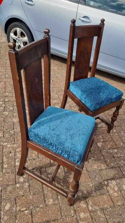 Photo of free Pair of antique dining chairs (Ferring BN12) #1