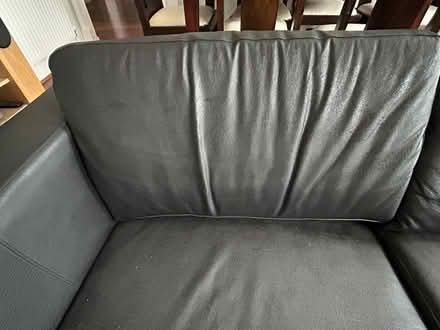 Photo of free Sofa black leather 2.5 seater (Richmond TW10) #4