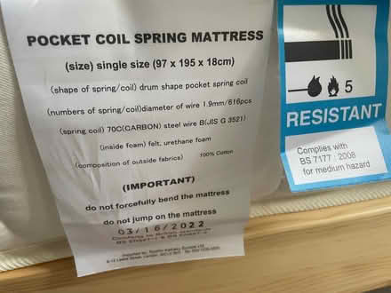 Photo of free Muji single bed with mattress (Penge SE20) #1