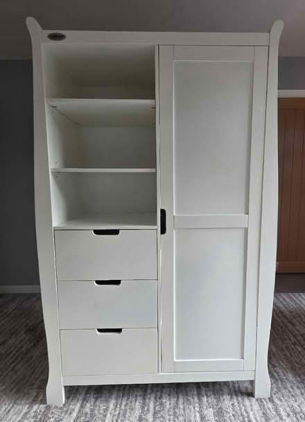 Photo of free Stamford Sleigh Double Wardrobe in White (Crag Bank LA5) #1