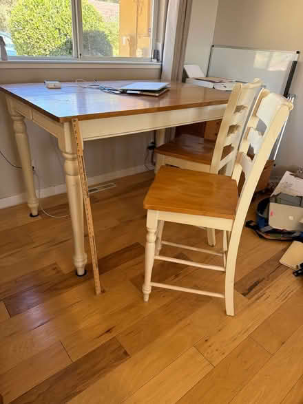 Photo of free Taller table, 6 chairs + 18" ext (Diamond Springs) #1