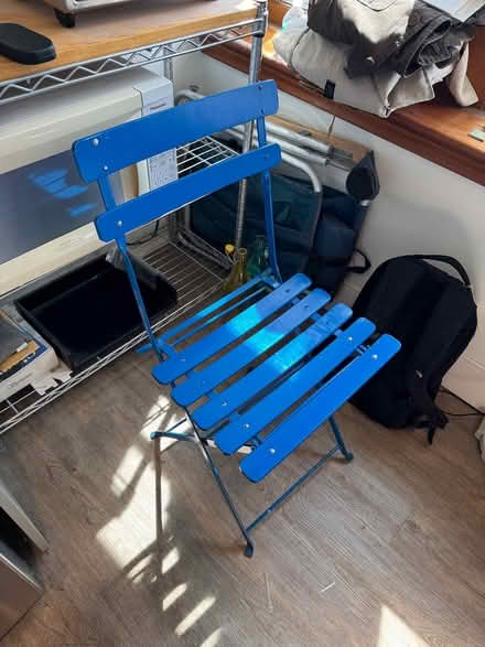 Photo of free 2 Blue Folding Chairs (21 Clark St at Hicks) #1