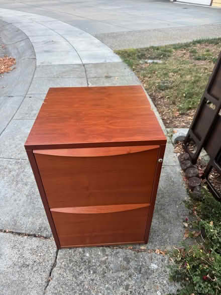 Photo of free Wood File Cabinet (3998 Bibbits Dr. Palo Alto) #3