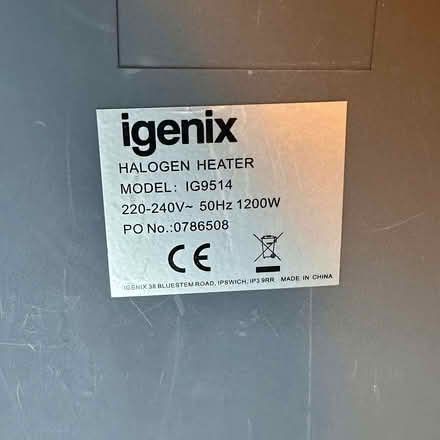 Photo of free Igenix Halogen Heater Model IG9514 (Chipping Norton OX7) #2