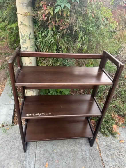 Photo of free Foldable Book shelf (3998 Bibbits Dr. Palo Alto) #1