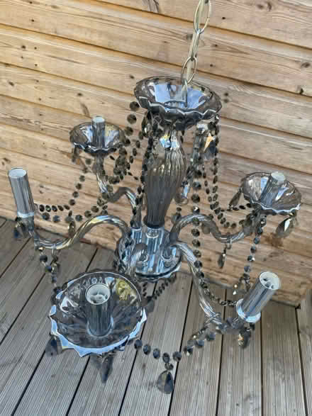 Photo of free Smoked Glass 6 Arm Chandelier (Barming) #1