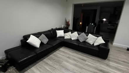 Photo of free Black corner leather sofas (Osterley TW7) #1