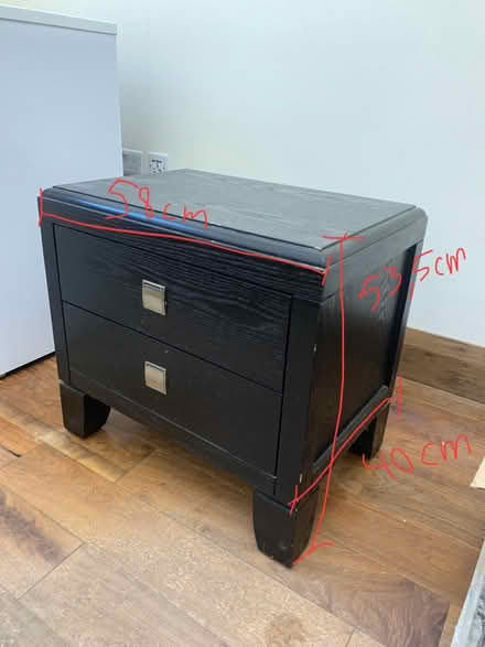 Photo of free Pair of Black wood bedside table (West Finchley station N3) #2