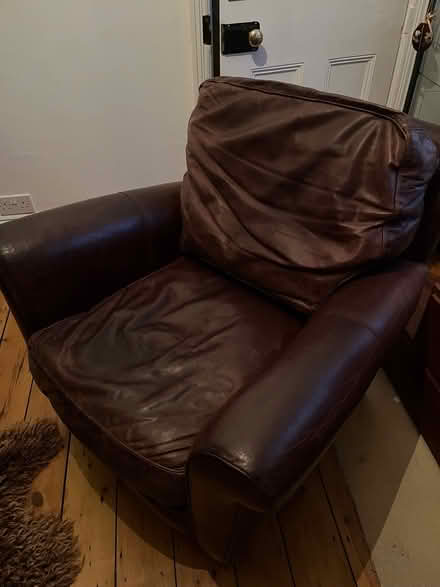 Photo of free Brown leather armchair (Alperton W5) #2