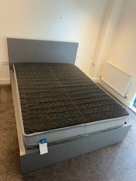 Photo of free Wood bed base & mattress (Alperton, HA0) #1