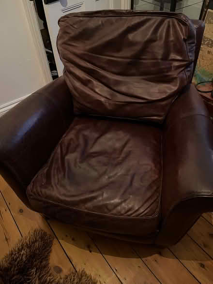 Photo of free Brown leather armchair (Alperton W5) #1