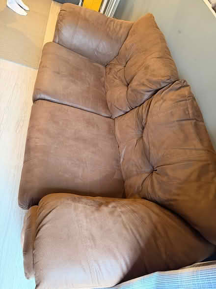 Photo of free Chocolate brown sofa (RH12 3XS) #2
