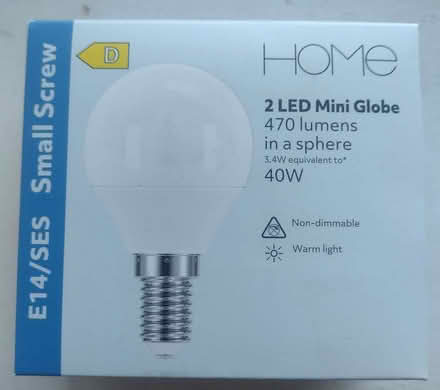Photo of free LED Mini globe bulbs x 2 (new) (Highfields ST17) #1