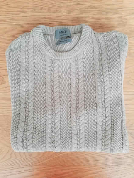 Photo of free M&S Beige Mens Jumper SMALL Cotton (Hamble SO31) #1