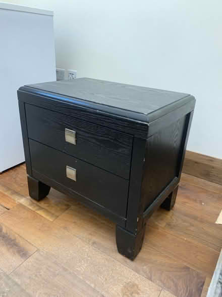 Photo of free Pair of Black wood bedside table (West Finchley station N3) #1