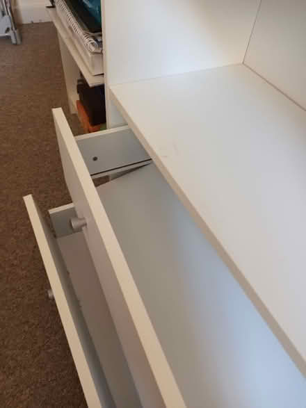 Photo of free White bookcase with broken drawers (Southgate N14) #2