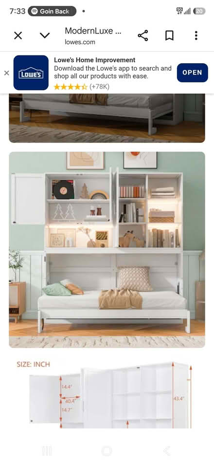 Photo of twin size loft bed or Murphy bed (San francisco) #2