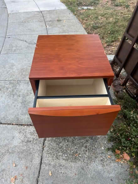 Photo of free Wood File Cabinet (3998 Bibbits Dr. Palo Alto) #1