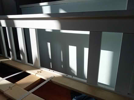 Photo of free Old white wooden double bed frame (Pudsey LS28) #3