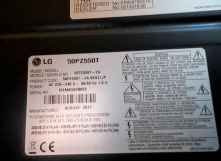 Photo of free 50 inch LG plasma TV (Margate CT9) #2