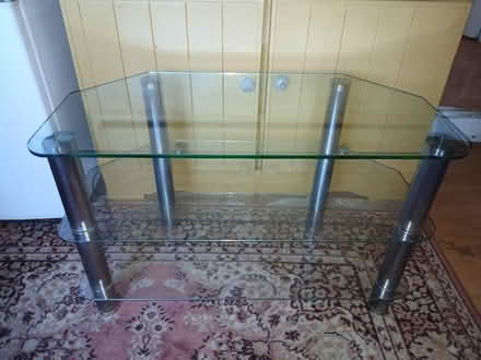 Photo of free Glass TV table (Woodseats S8) #1