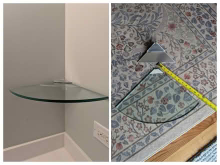 Photo of free Glass Corner Shelf - 12 inch (W. Hiawatha Trail, Mt Prospect) #1