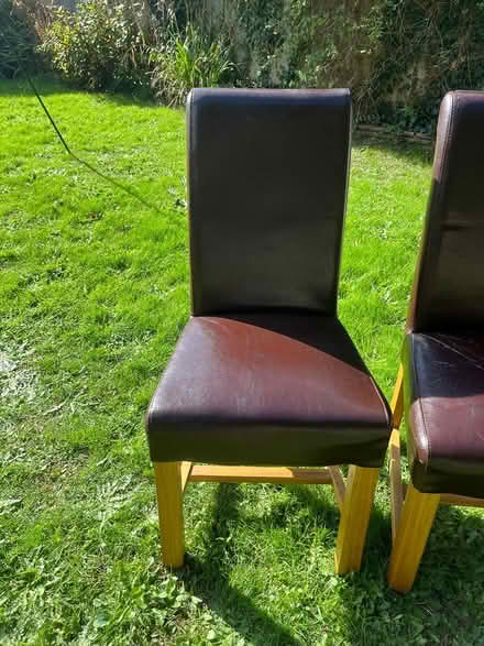 Photo of free 6 oak dining chairs (Blaby Leicestershire. LE8 4GY) #2
