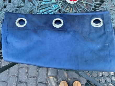 Photo of free Dk Blue velvet eyelet door curtain (Finchingfield CM7) #1