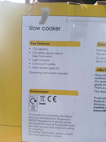 Photo of free Small 1.5 litre slower cooker (Crowhurst road TN38) #2