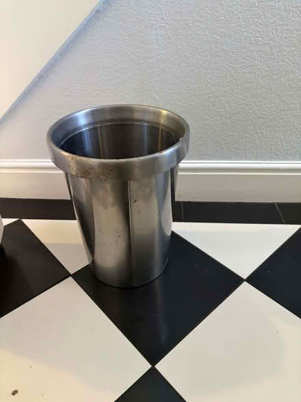 Photo of free Bin or indoor plant outer pot - metal, steel, IKEA (Sharrow S7) #1