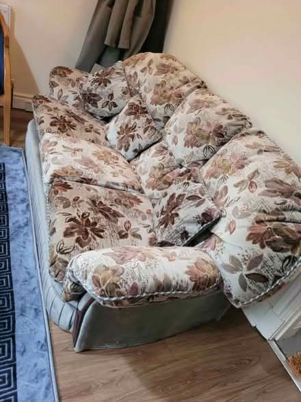 Photo of free Floral 3-Seater Sofa and Matching Armchair – Good Condition (Four Lane Ends BB1) #1