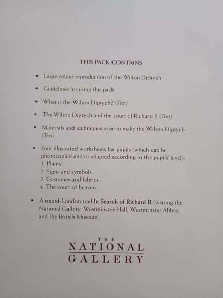 Photo of free Wilton Diptych education pack from the National Gallery (Bicester OX26) #3