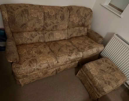 Photo of free Sofa with matching footstool (Market Harborough LE16) #3
