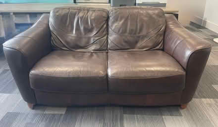 Photo of free Brown leather sofa (Platt TN15) #1