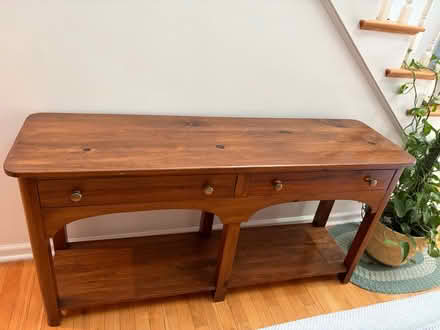 Photo of free Wooden entryway table (Off Lexington st in Waltham) #1