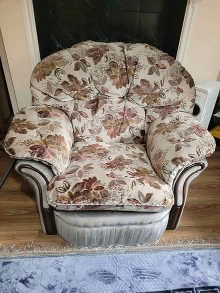 Photo of free Floral 3-Seater Sofa and Matching Armchair – Good Condition (Four Lane Ends BB1) #2