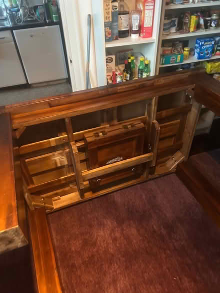 Photo of free Wooden dining table with 2 chairs (Ruislip) #4