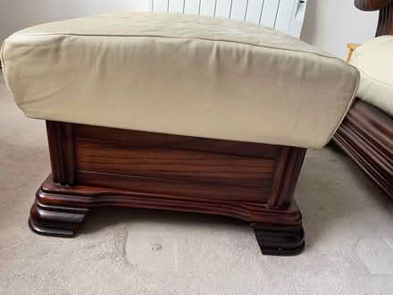 Photo of free Pouffe/Footstool Cream Leather (Newbury RG14) #2