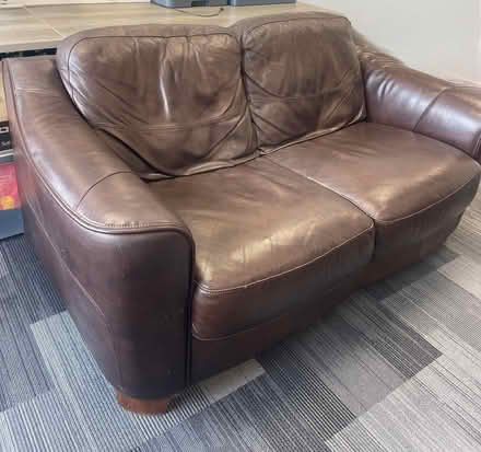 Photo of free Brown leather sofa (Platt TN15) #2
