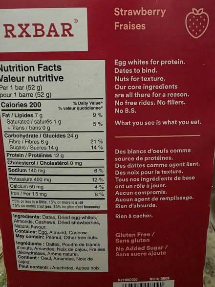 Photo of free RXBAR (Not sure Halal) (Churchil Meadows & Thomas st) #2