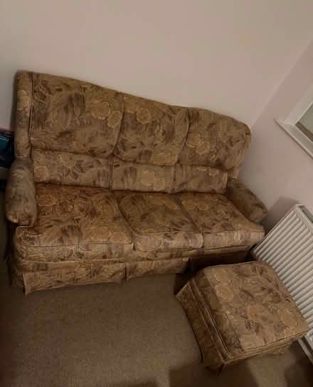 Photo of free Sofa with matching footstool (Market Harborough LE16) #2