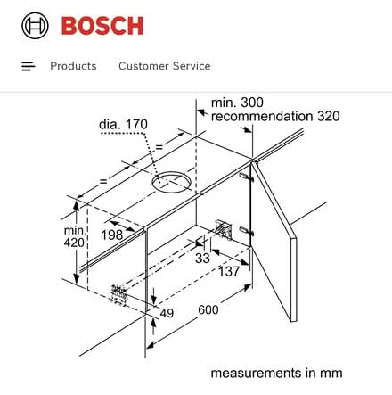 Photo of free Bosch cooker hood (Ipstones ST10) #3