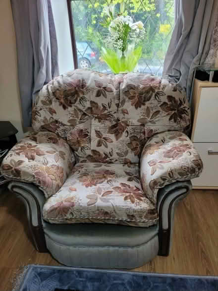 Photo of free Floral 3-Seater Sofa and Matching Armchair – Good Condition (Four Lane Ends BB1) #3
