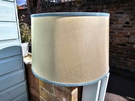 Photo of free Lampshade - oyster with blue trim (Surbiton, KT6) #1