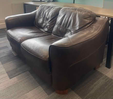 Photo of free Brown leather sofa (Platt TN15) #3