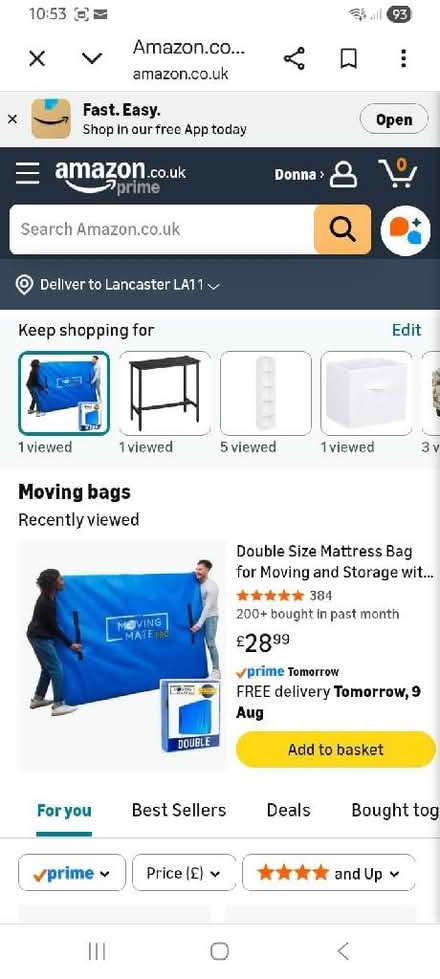 Photo of free 2 double bed mattress moving bags (Bowerham LA1) #1