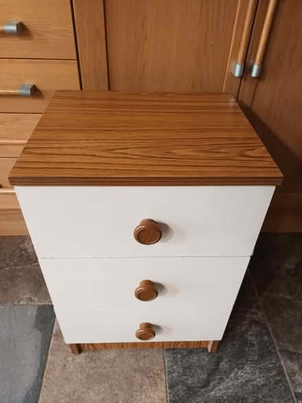 Photo of free Basic bedside drawer unit (Walnut Tree MK7) #2
