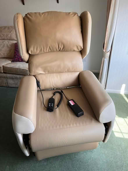 Photo of free Motorised riser and reclining chair in vegan leather (Halton LS15) #1