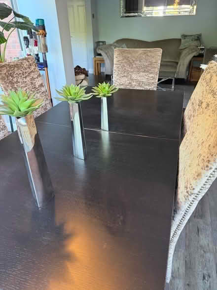 Photo of free Black wooden dining room table and chairs (Webheath B97) #3